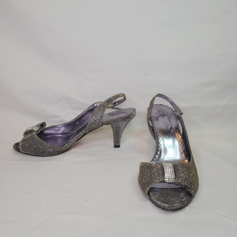 J.Renee Dayna Sling-Back Glimmer Pumps, Pewter